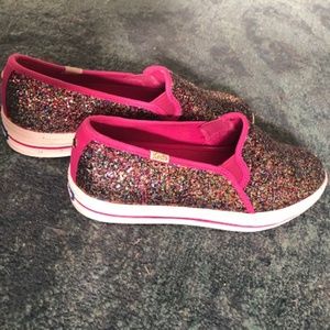 Kate Spade Keds Sneakers Slip-on Glitter Rainbow 8